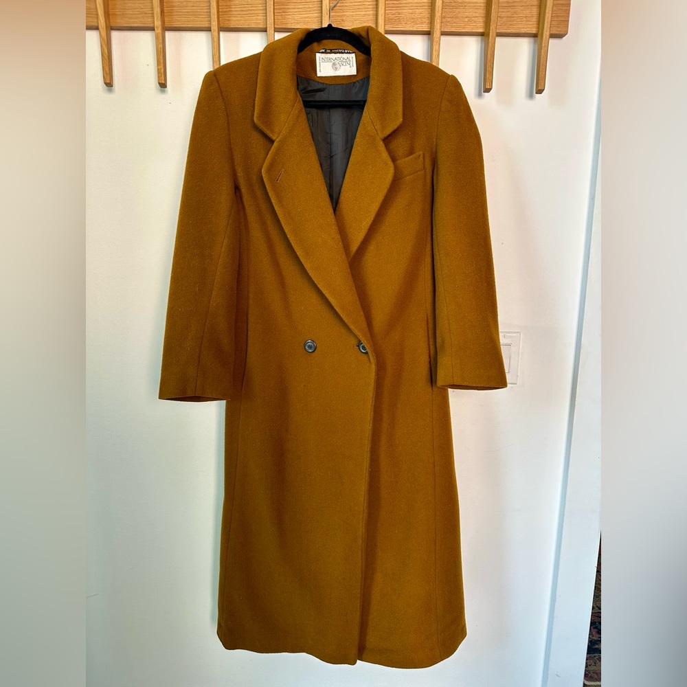 Double-Breasted Camel Brown Coat